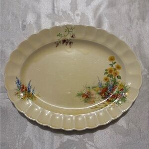 Floral Cream Sovereign Potters Decorative Plate